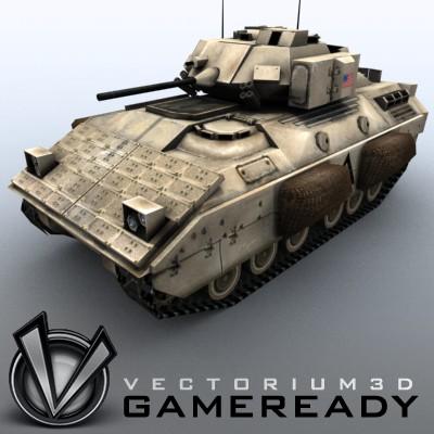 3D Model of Low poly Bradley M2A2 - 3D Render 0